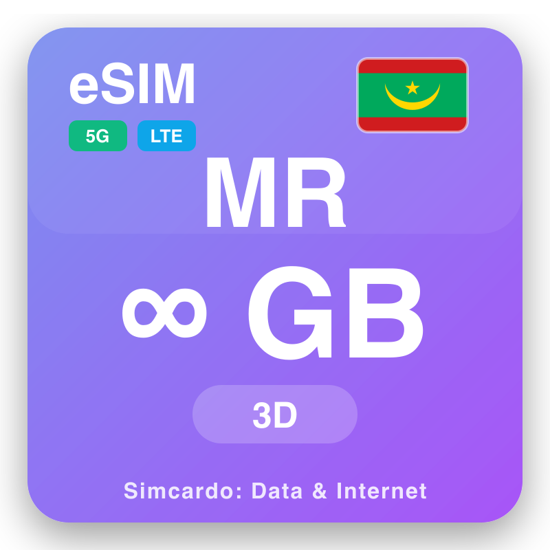 eSIM Mauretanien Unlimited för 3 dagar