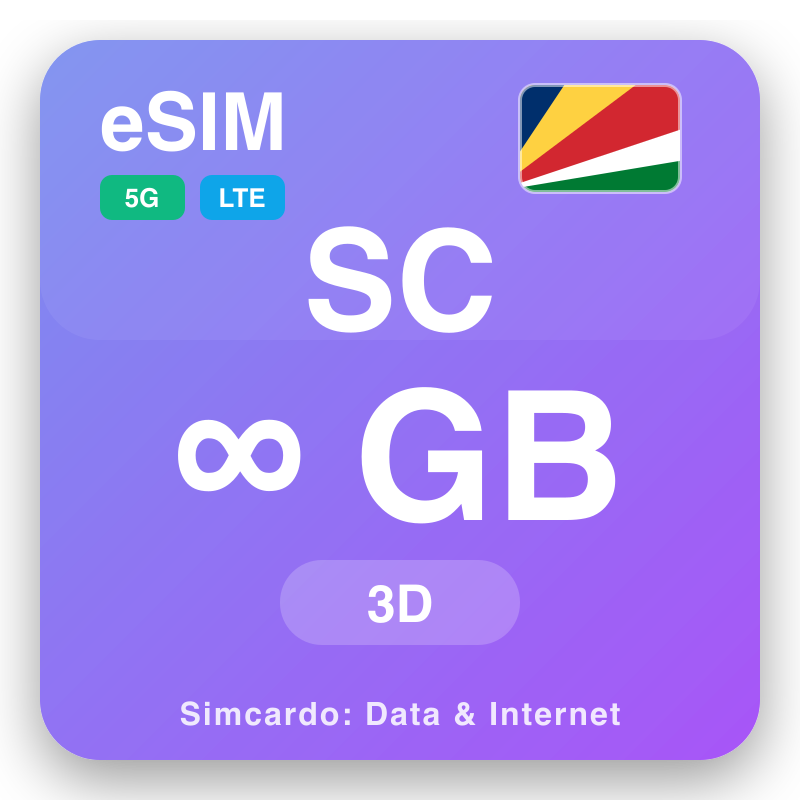 eSIM សីស្ហែល Unlimited សម្រាប់ 3 ថ្ងៃ