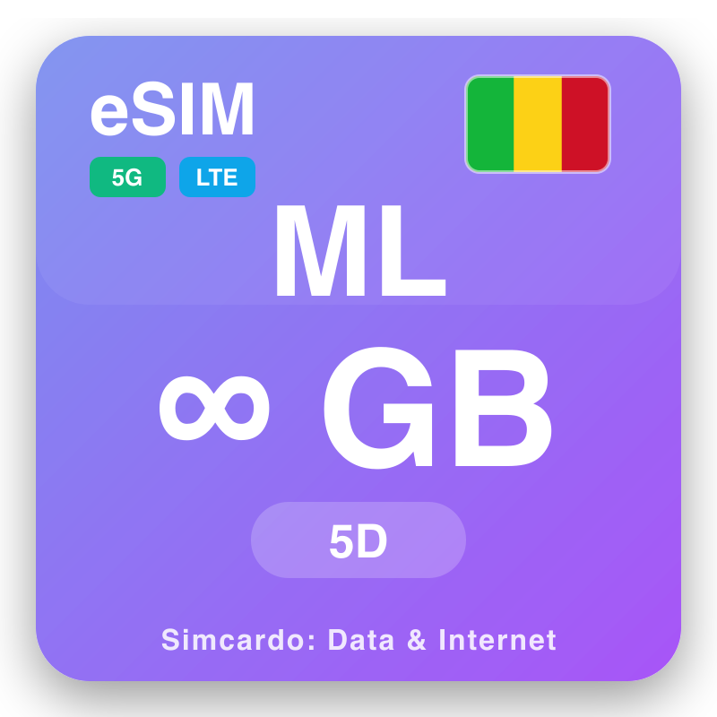 eSIM Mali Unlimited ka 5 matsatsi