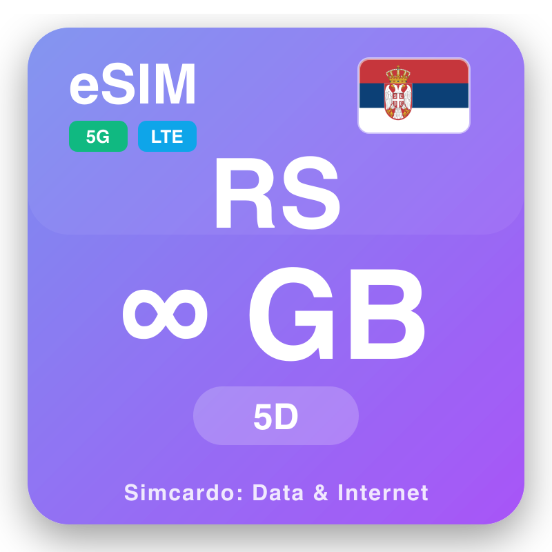 eSIM Serbi Unlimited për 5 ditë