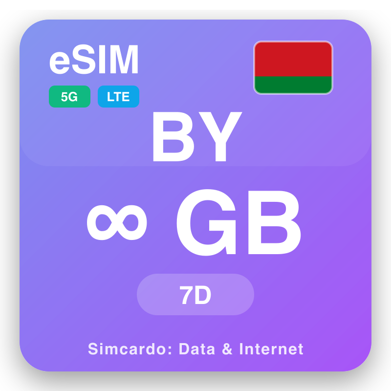 eSIM il-Belarussja Unlimited għal 7 ġimgħat