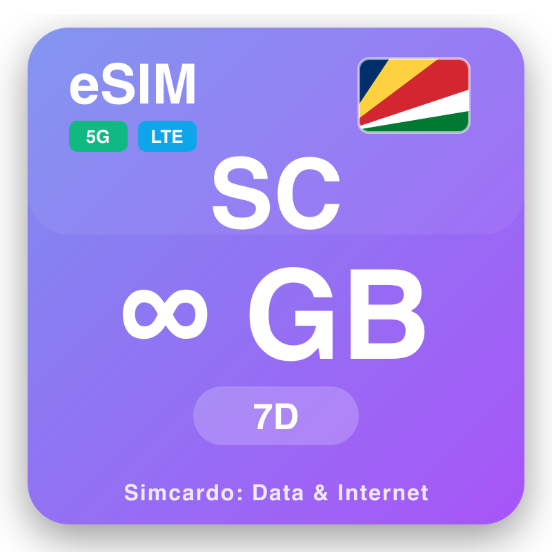 eSIM is-Seychelles Unlimited għal 7 ġimgħat